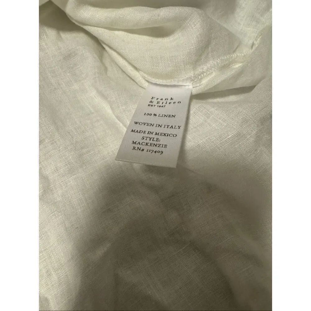 Frank & Eileen one size Mackenzie lived in linen button up blouse - EUC - Picture 6 of 8